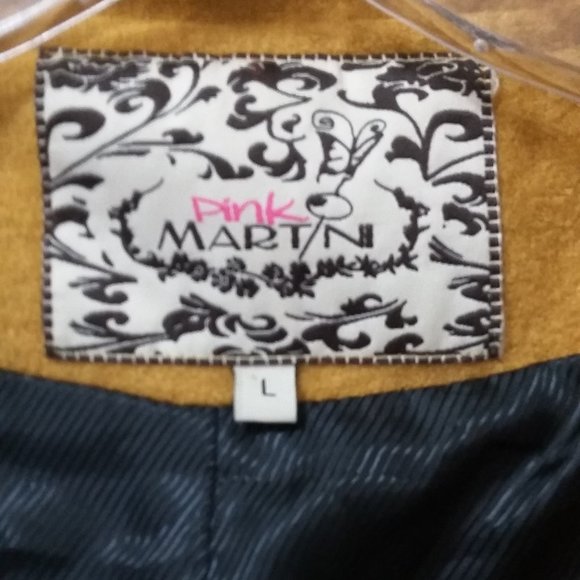 Wool Fashion Dress Pink Martini- mustard with bows - Picture 5 of 5